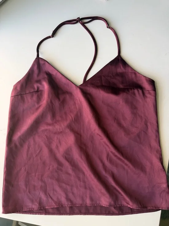Wine Satin Cami - Picture 3 of 6